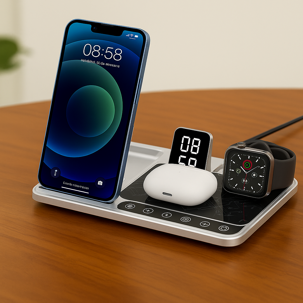 ChargeTime™ - Cargador inalámbrico 3 en 1 + Reloj digital
