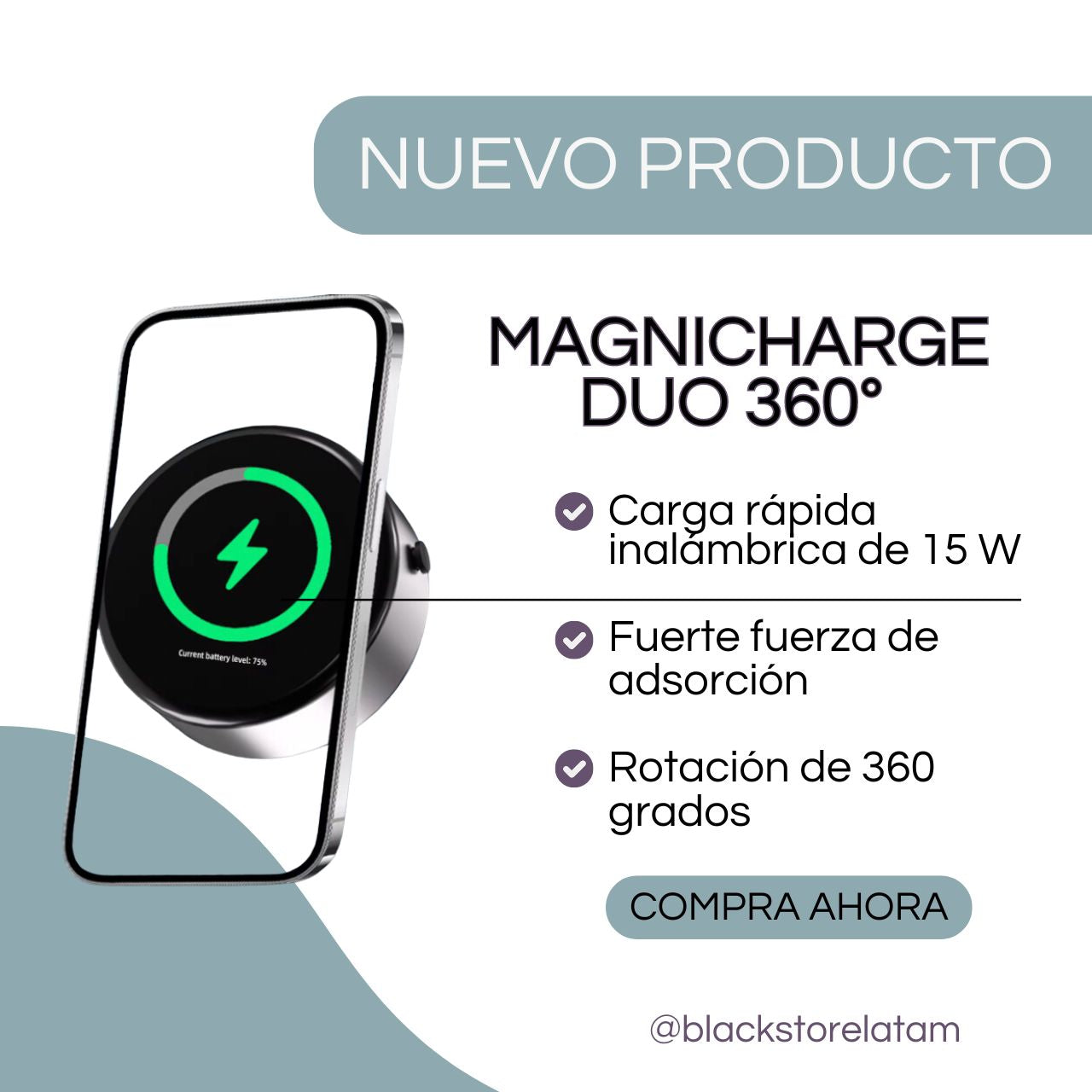 MagniChargeDuo™ - Cargador y soporte 360°