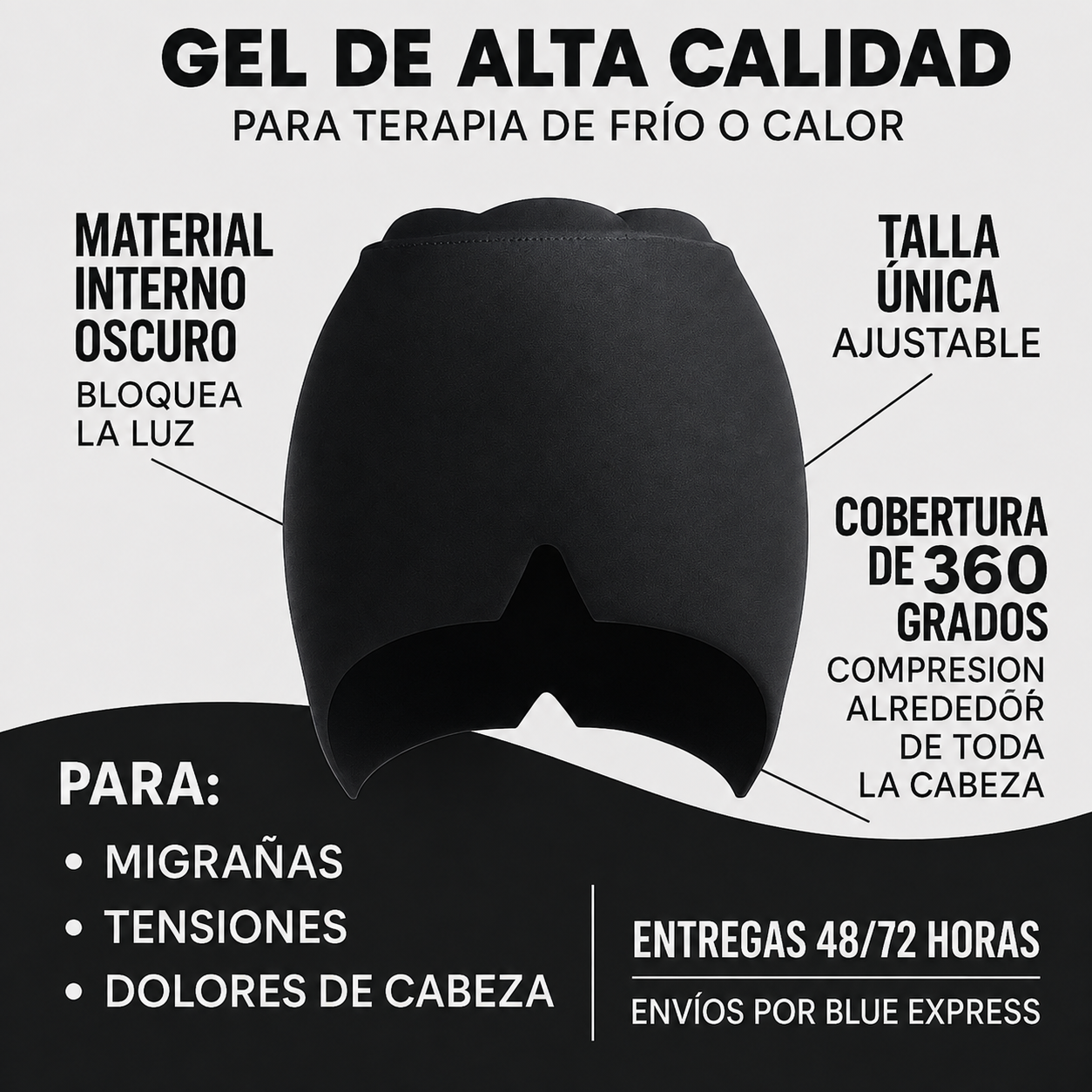 MediGel - Gorro terapéutico para el dolor de cabeza