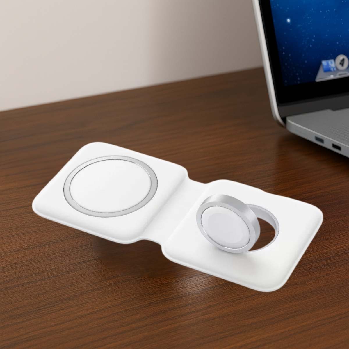 Alpha™ - Cargador Magsafe Duo cromado