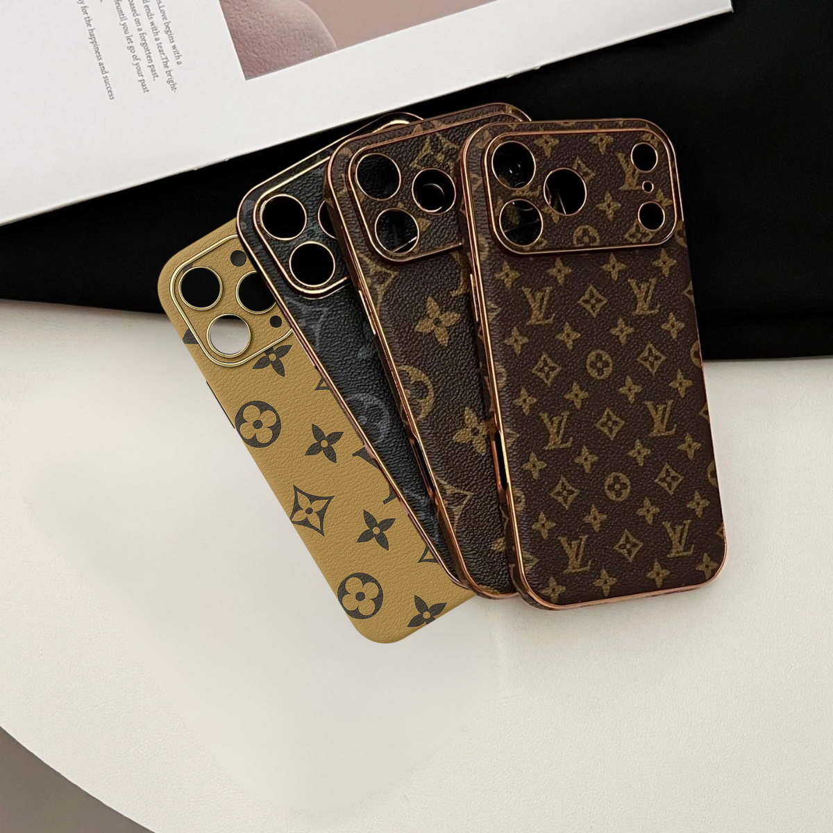 Funda de lujo - Estilo LV con protección de cámaras