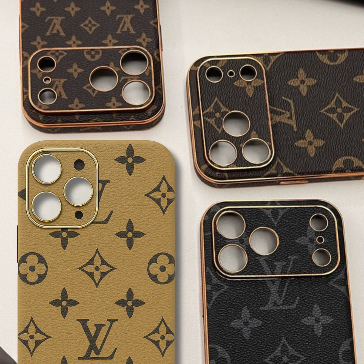 Funda de lujo - Estilo LV con protección de cámaras