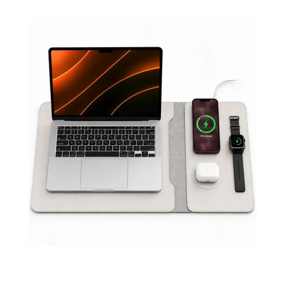 MagDesk Sleeve — Funda Escritorio con Carga Inalámbrica 5-en-1