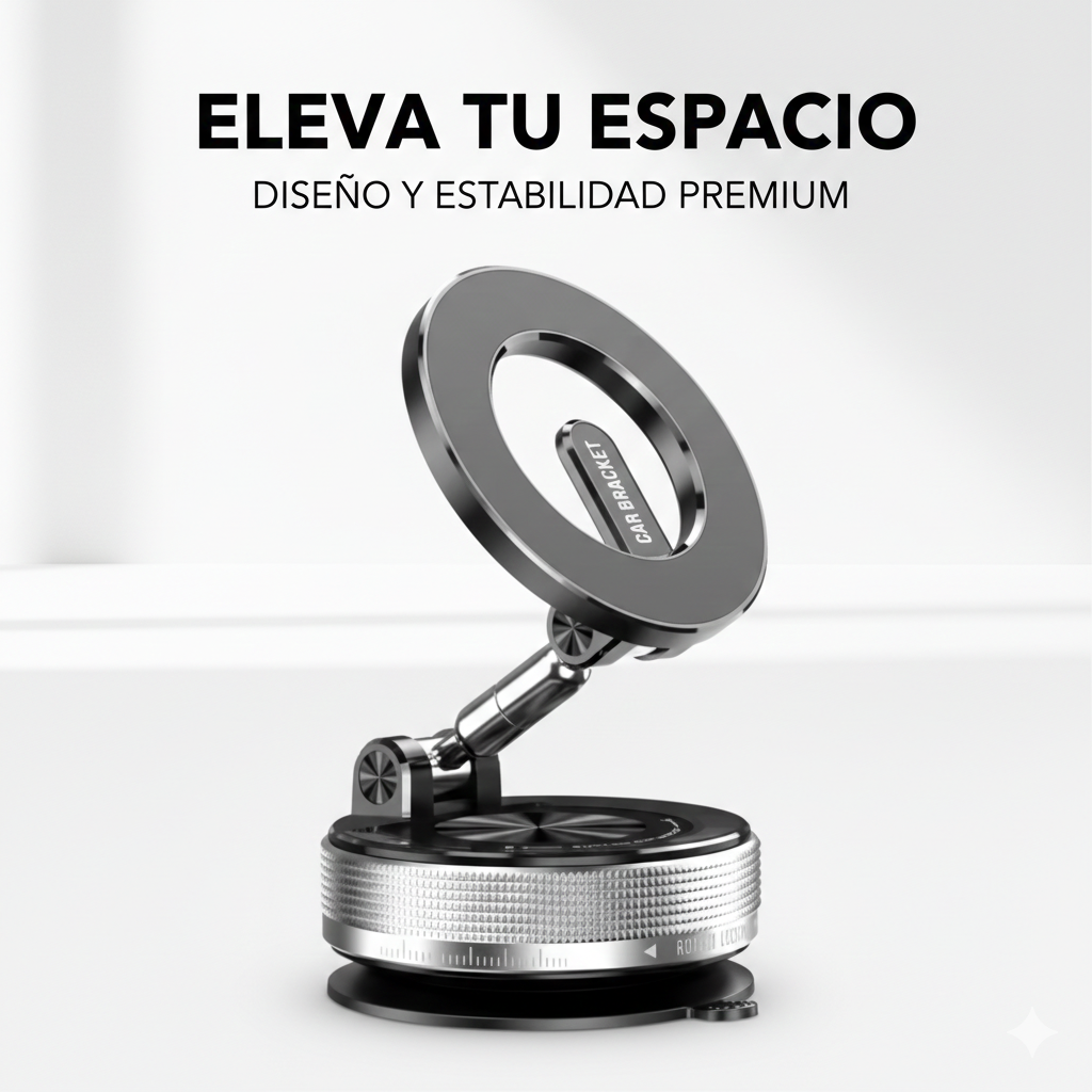 Soporte giratorio plegable con ventosa magnética 360°