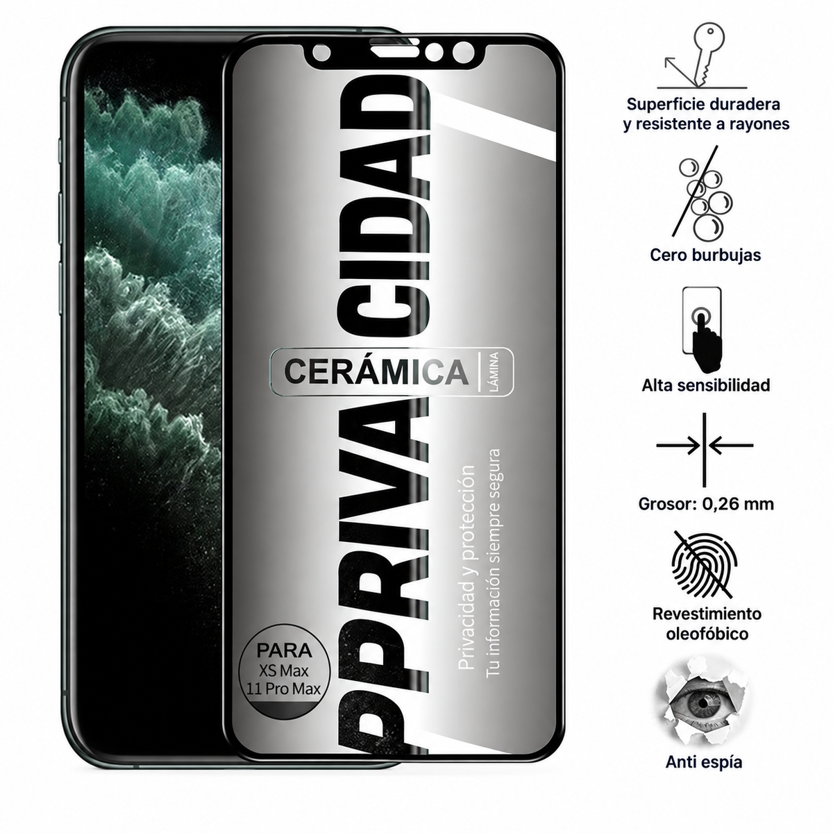 Lámina de cerámica matte anti espía premium/iPhone 14 - 18 Series · BLUE EXPRESS · 48–72 h HÁBILES