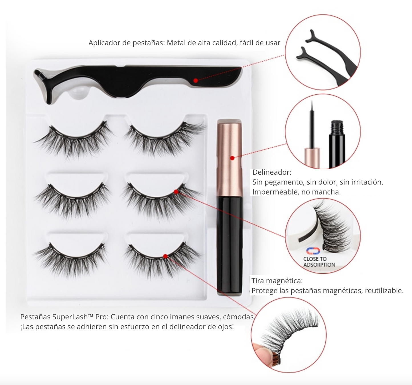 SuperLash™ Pro - Pestañas magnéticas con delineador - Engla Store