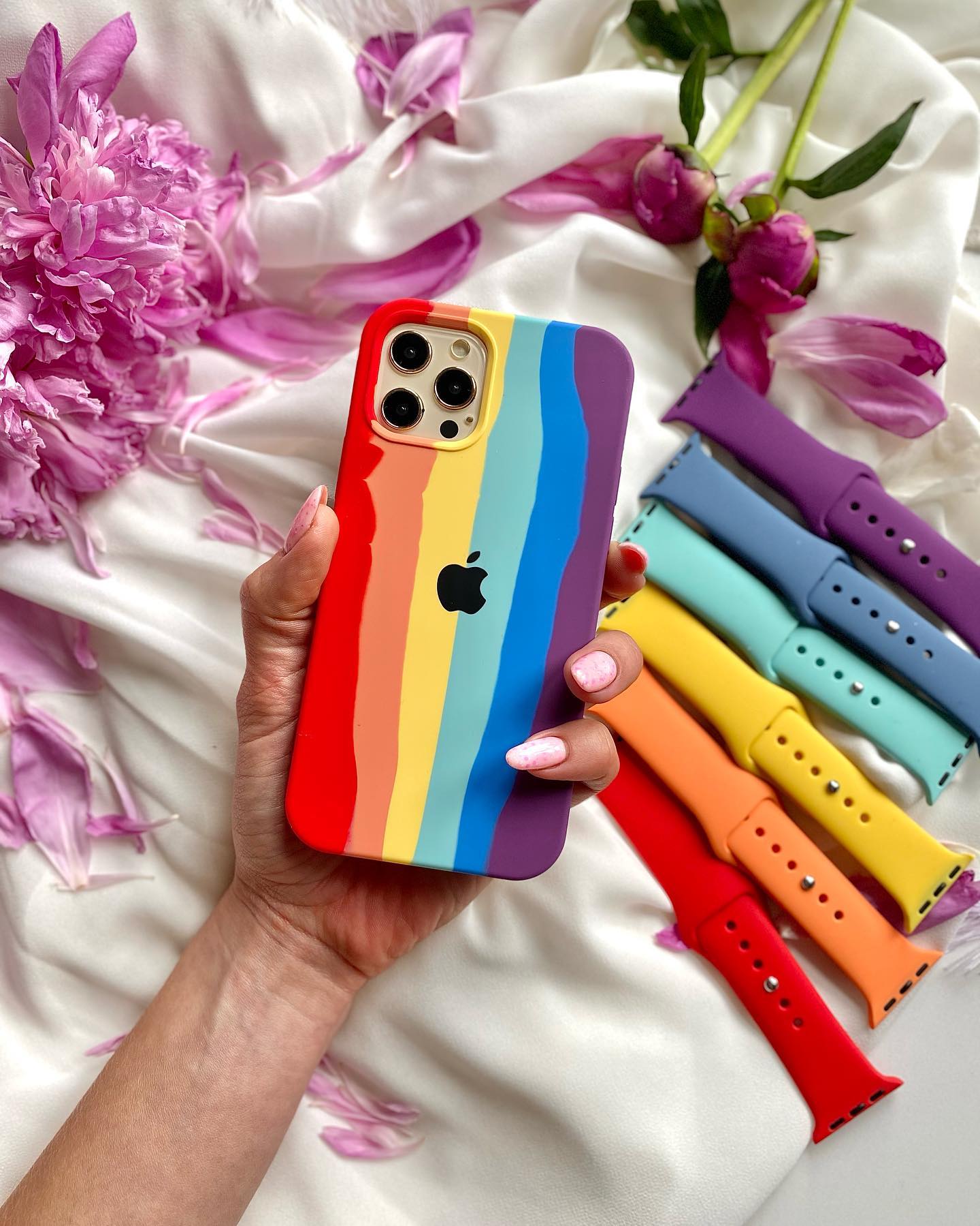 Rainbow™ Funda de silicona arcoíris para iPhone